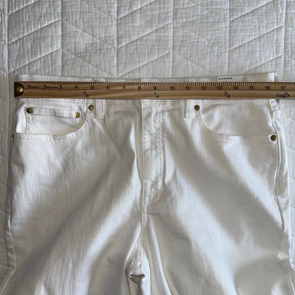 J.Crew Women's Slim Wide-Leg White Jeans High Rise Denim Size 30 New - Picture 10 of 12
